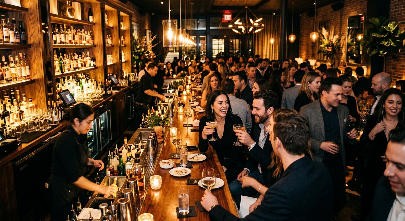 Lively NYC restaurant bar scene